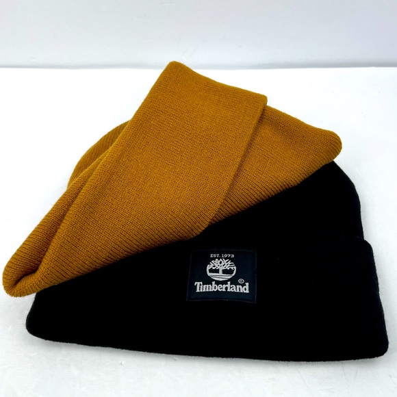 TIMBERLAND, 2 PACK WARM & COMFORTABLE BEANIE SET,ONE SIZE, CAMEL & BLACK, UNISEX - Picture 8 of 14